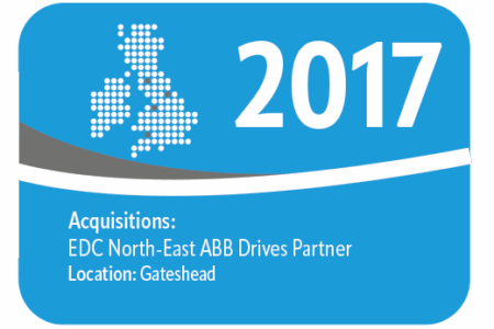 Graphic showing date 2017. Acquisitions EDC North East
